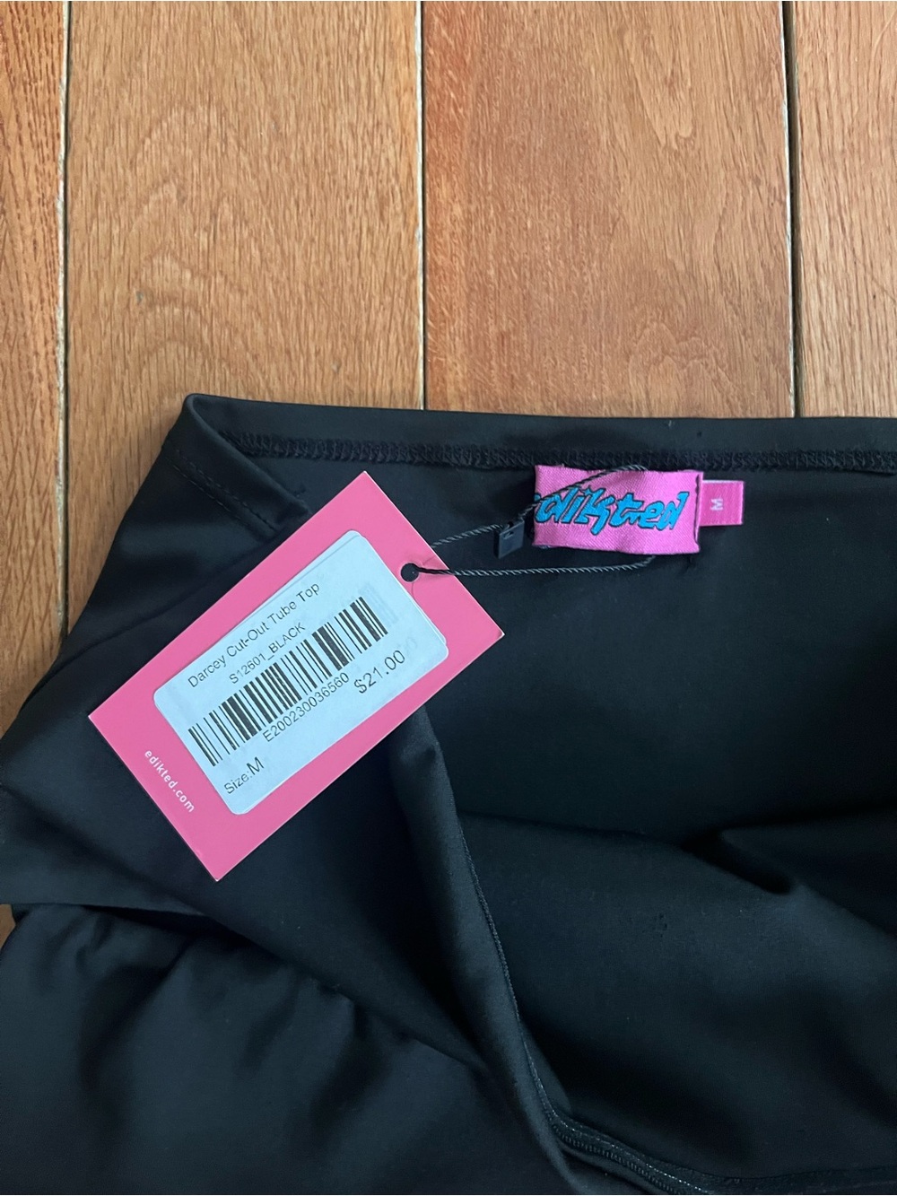 Edikted Black Darcey Cut-Out Tube Top - Size Medium - Picture 6 of 9